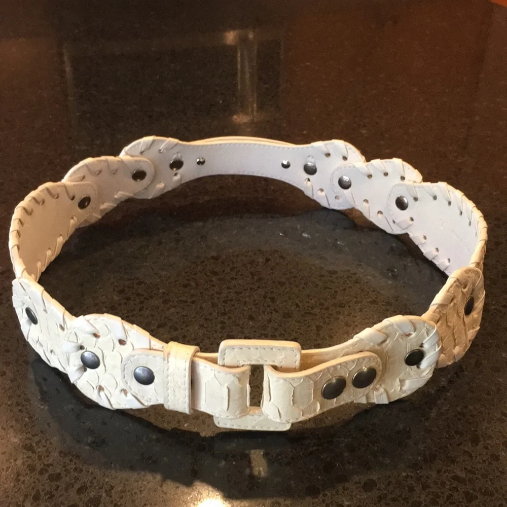 Chloe genuine python Snake whip stitch belt size 75
